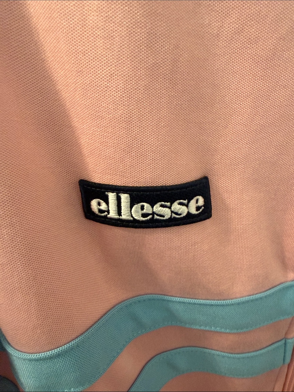 Ellesse Pink Zip-Up Track Jacket with Light Blue Stripes - Picture 4 of 9